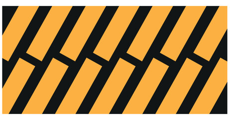 Sticker - warning sing with black stripes on yellow background