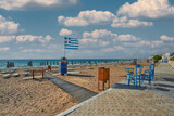 Fototapeta  - View of one of the beaches on Rhodes, Rhodes Island, Rhodes city, Greece