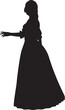 Woman in ball gown silhouette. Detailed silhouette of a woman in ball gown illustration.
