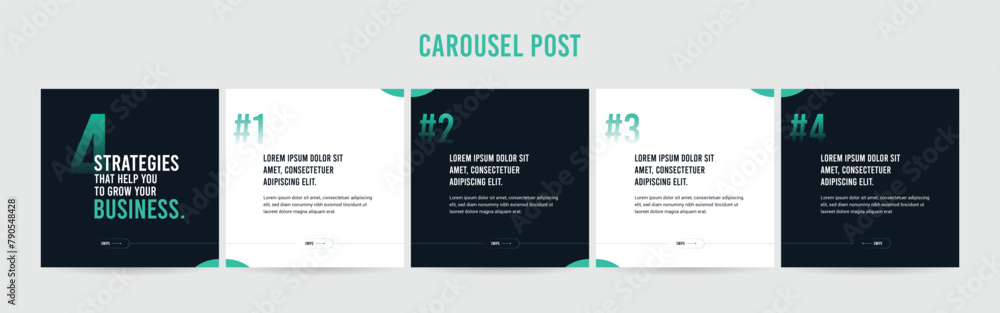 Editable Instagram Carousel Post Layout Set, Social Media Marketing ...