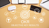 Fototapeta Miasto - OKR. Objective Key Results. Business concept