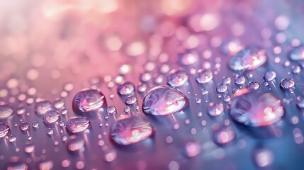  Serenity in Detail: Close-Up of Tranquil Water Droplets in Soft Hues