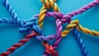 © Otseira - Team rope diverse strength connect partnership together teamwork unity communicate support. Strong diverse network rope team concept integrate braid color background cooperation empower power.