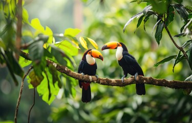 Wall Mural - Toucans in Conversation