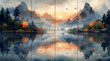 Nature's Mirror: Watercolor View of a Lakeside Setting Reflecting Personal Mantras