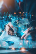 © Emanuel - Business and economic growth on global business network, data analysis of financial and banking, customer service, technology and data connection, teamwork concept