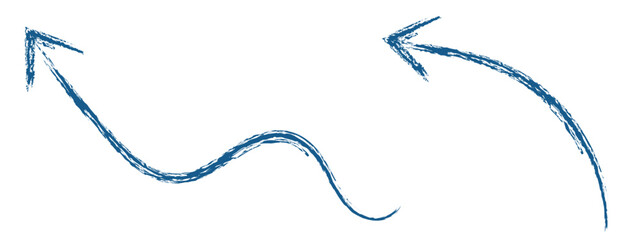 Wall Mural - blue hand-drawn brush stroke arrow