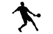 Pickleball player Silhouette Vector art, Male Pickle ball black Silhouette on a white background