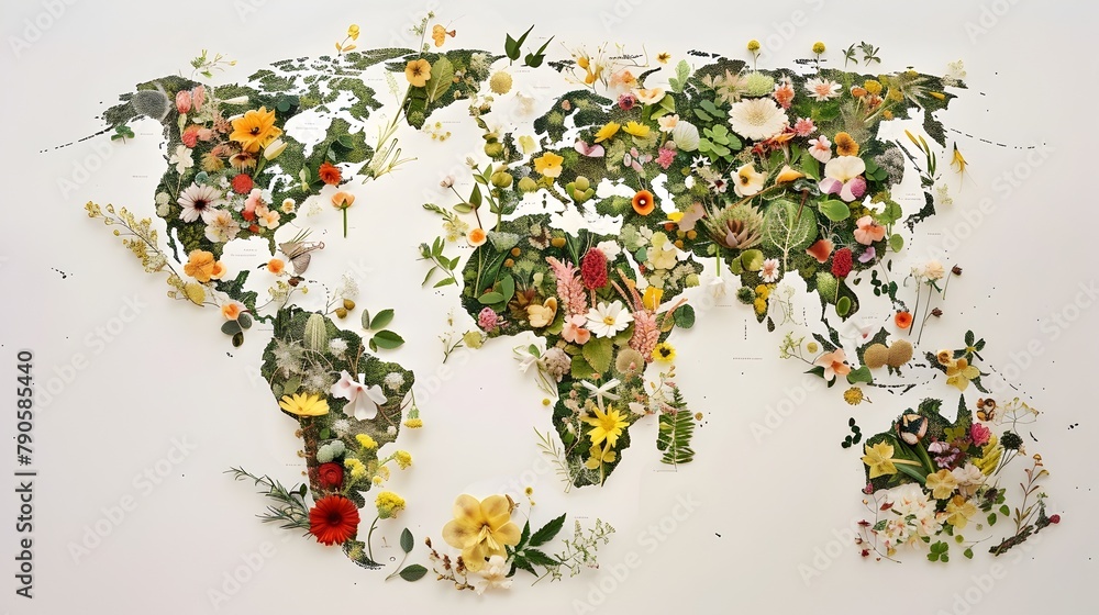World Map Portrayed through Native Flora of Each Country - An ...