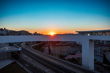 Wall Mural - railway bridge at night