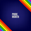 LGBTQ+ Pride Month Square Banner. PRIDE Celebration for Diversity and Inclusion Events.