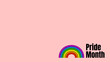 LGBT Pride Month Text and Rainbow on Pink Background. Celebrate Diversity and Inclusion with Vibrant Pride Graphics