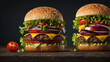 large burger without background 