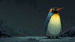 Artistic illustration of a glowing anthropomorphic penguin standing under a starry sky