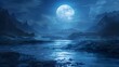 Silver Serenity A Full Moons Ethereal Glow on a Tranquil River