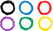 Dibujado a mano círculos conjunto de bocetos de línea. Vector garabato circular garabato círculos redondos para el mensaje nota marca elemento de diseño. Lápiz o pluma de graffiti burbuja o bola