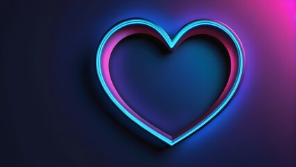 Wall Mural - glowing heart, neon heart