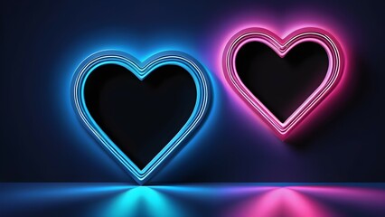 Wall Mural - glowing heart, neon heart