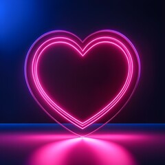 Wall Mural - glowing heart, neon heart