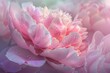 © stardadw007 - A detailed close-up of vibrant peony blooms, dew-kissed petals glistening in the early morning light, nestled in a lush garden