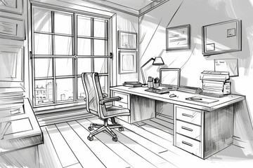 A sketch of an office