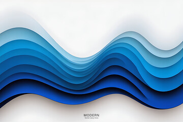 Wall Mural - Light Blue Wave Background, Abstract geometric background with liquid shapes. Vector illustration.