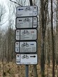 Tabliczki kierunkowskazów na szlakach rowerowych wokół Katowic.