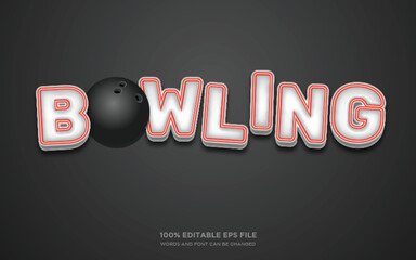 Wall Mural - Bowling 3d editable text style effect
