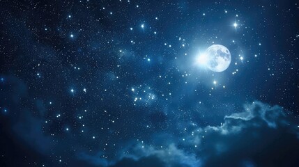 Wall Mural - stars shining in the night heavens