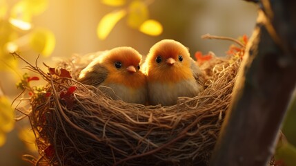 Wall Mural - chicken in nest