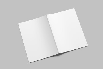 Realistic Brochure Catalog Mockup on white 3D rendering