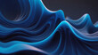 Soft D flow shapes in a deep ocean blue gradient, producing a mesmerizing liquid wave effect.