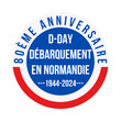 80th anniversary d-day landing in Normandy symbol icon in French language