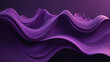 Soft D flow shapes in a deep purple gradient, producing an immersive liquid wave effect.