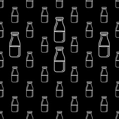 Poster - Milk Bottle Icon Seamless Pattern M_2112002