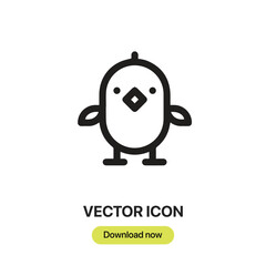 Fototapete - Chicken icon vector. Linear-style sign for mobile concept and web design. Chicken symbol illustration. Pixel vector graphics - Vector.