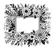  vector graphic of wedding flower rectangle frame  hand drawn