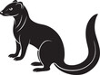 Vector image of a ferret on a white background. Side view.