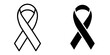 ofvs585 OutlineFilledVectorSign ofvs - breast cancer ribbon vector icon . awareness sign . isolated transparent . black outline filled version . AI 10 / EPS 10 . g11928