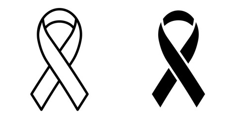 Wall Mural - ofvs585 outlinefilledvectorsign ofvs - breast cancer ribbon vector icon . awareness sign . isolated 