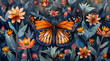 Butterfly's Flight: Watercolor Illustration of Monarch Amidst Milkweed with Habitat Restoration AR