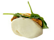 Bao steamed sandwich isolated on transparent background.