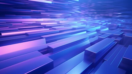 Wall Mural - 3d rendering of purple and blue abstract geometric background. scene for advertising, technology, sh