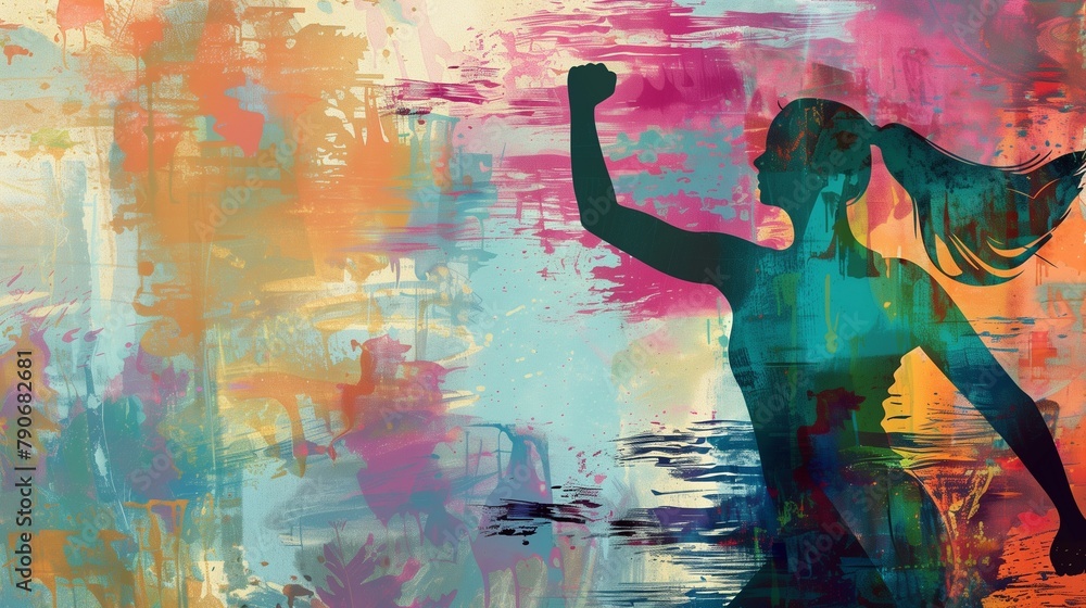 A powerful image showcasing woman empowerment, featuring a strong ...