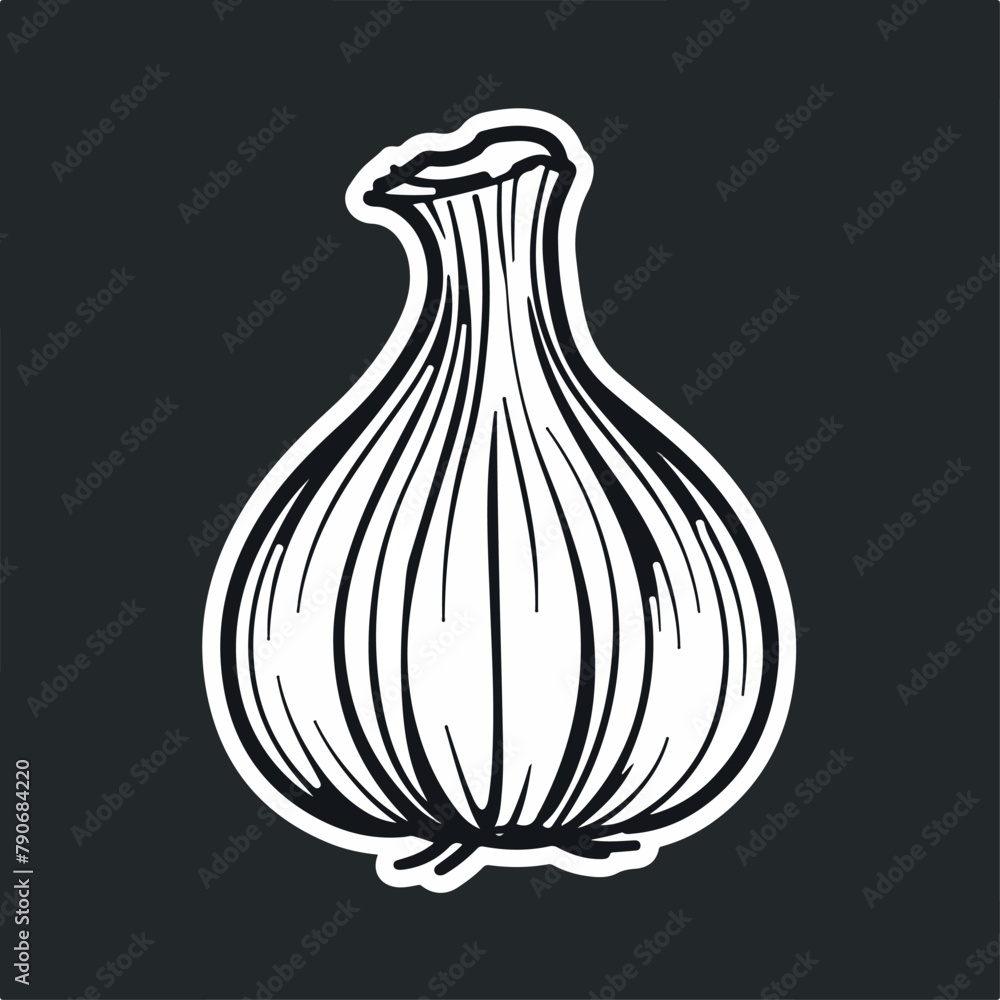 Garlic in cartoon, doodle style . Image for t-shirt, web, mobile apps ...