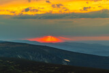 Fototapeta  - Sunset in the mountains - Karkonosze in Poland	