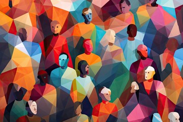 Wall Mural - An illustration depicts diverse people joining hands, embodying innovation and celebrating the richness of human diversity.
