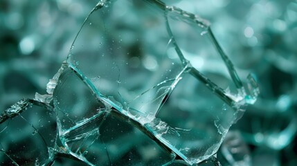 Wall Mural - Broken glass with pieces of broken glass. Abstract background for design.