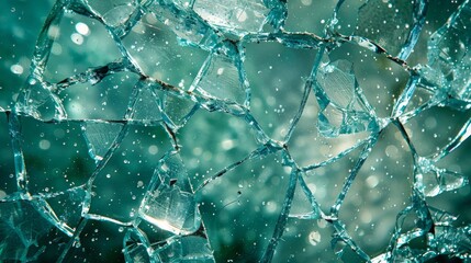 Wall Mural - Broken glass with pieces of broken glass. Abstract background for design.