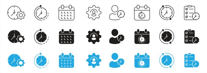 Wall Mural - time management icon set. vector illustration